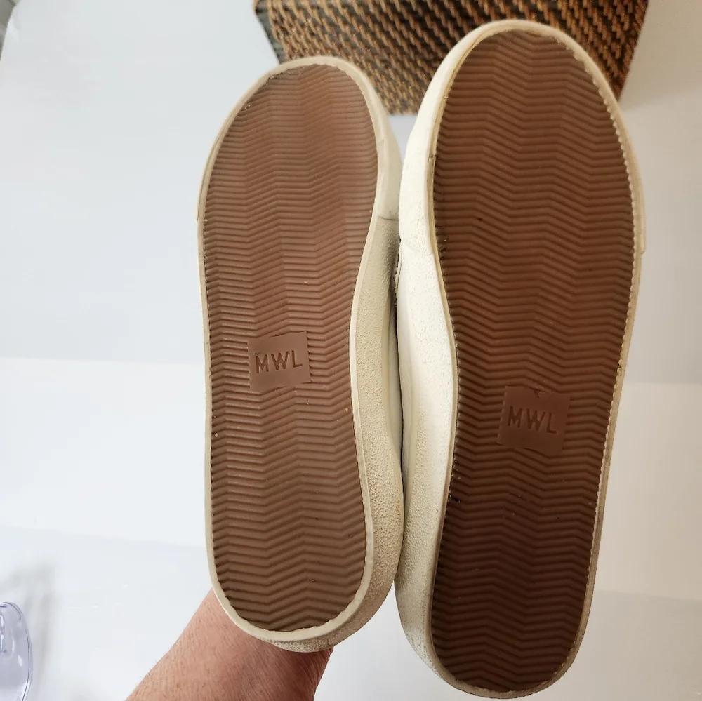 Madewell Sidewalk Low-Top Leather and Calf Hair Wave Edition Sneakers